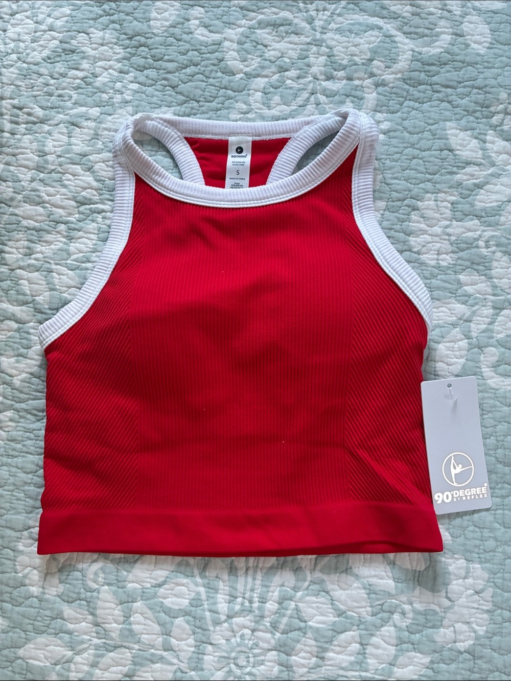 Reflex Red Tank Top with White Trim